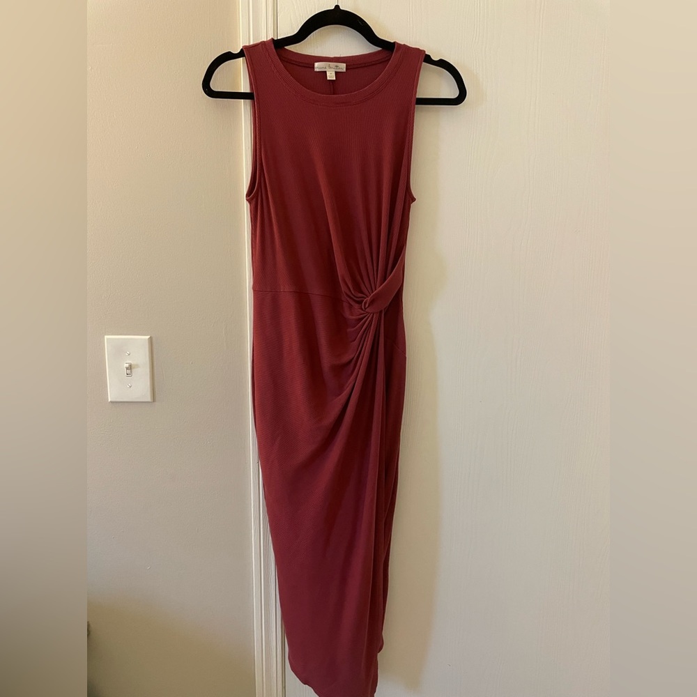 Nine Britton Clay Ribbed Midi Dress - Women’s Size Medium